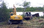 In order to remove the Alligator from its riverside shed, a rough road had to be cut through the bush...